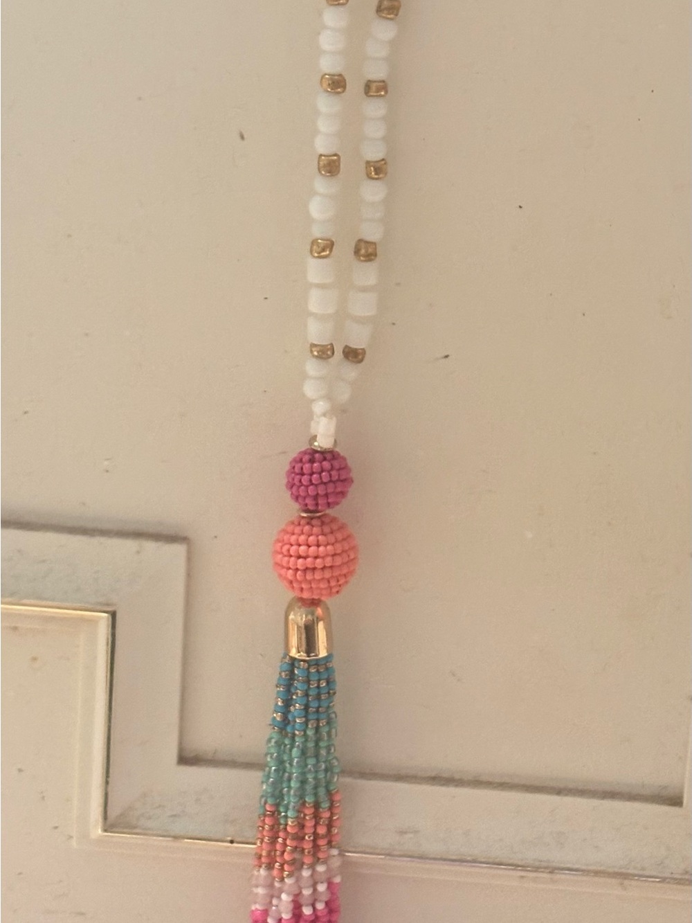 LILLY PULITZER BEADED TASSEL LONG NECKLACE NEW - Picture 3 of 7